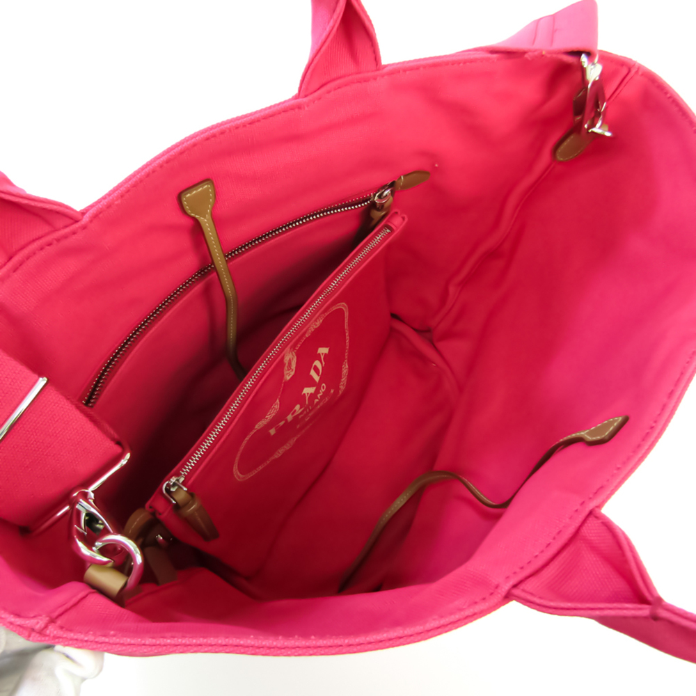 PRADA Kanapa Fabric 1BG163 Women's Leather,Canvas Handbag,Shoulder Bag Brown,Pin - Picture 3 of 10